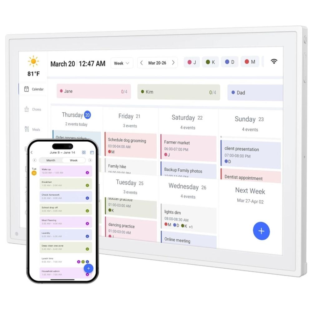 White Wall-Mount Smart Tablet Display - White